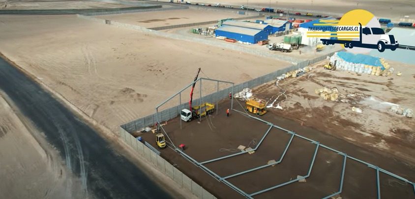 Montaje galpon en el sector del Nudo Uribe en Antofagasta